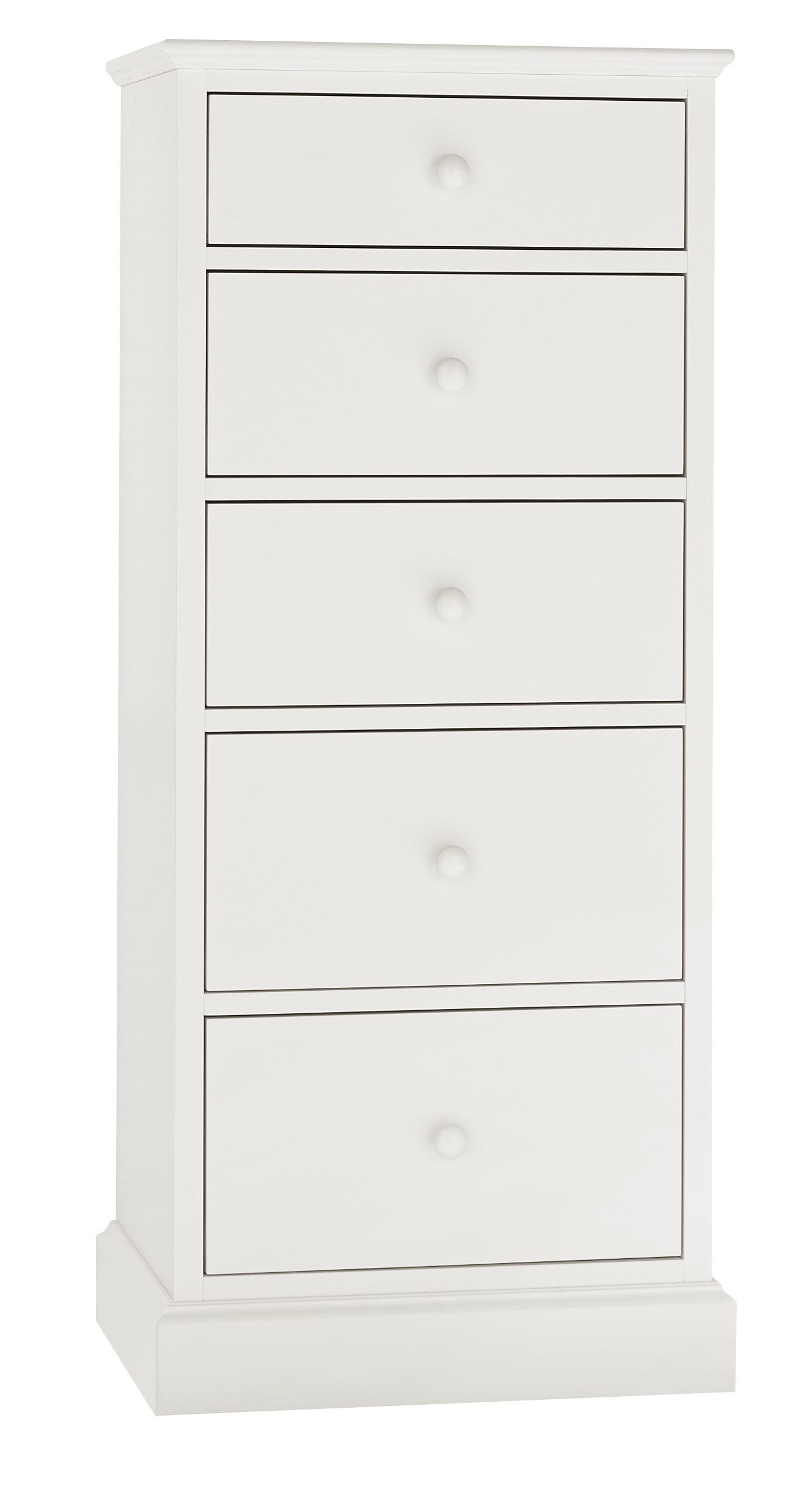 Ashby White 5 Drawer Tall Chest - Style Our Home