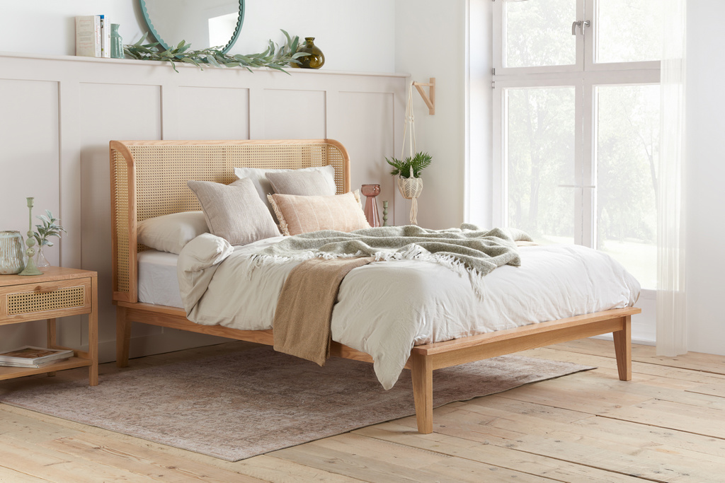 135cm Astrid Rattan Bed Oak by Birlea | Style Our Home