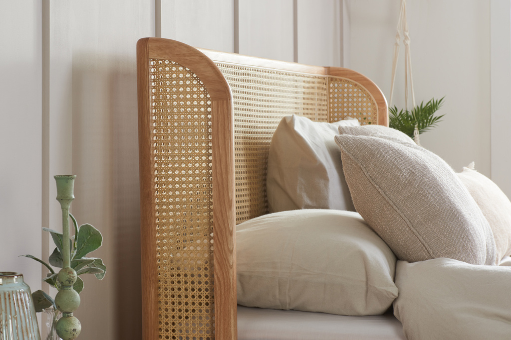 135cm Astrid Rattan Bed Oak by Birlea | Style Our Home