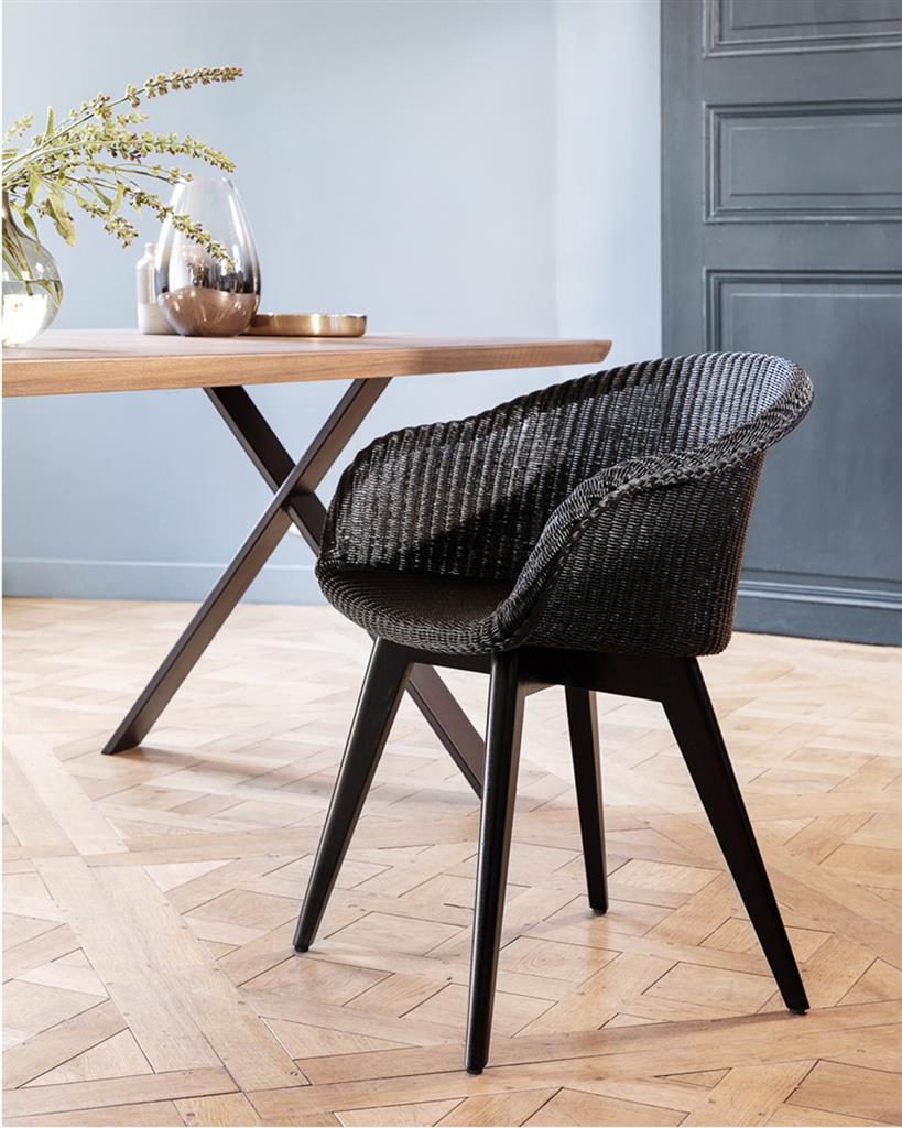 Avril Dining Chair with Black Wood Base - Style Our Home