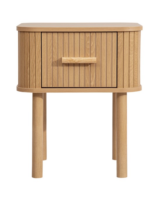 Axel 1 Drawer Fluted Bedside Oak by Birlea | Style Our Home