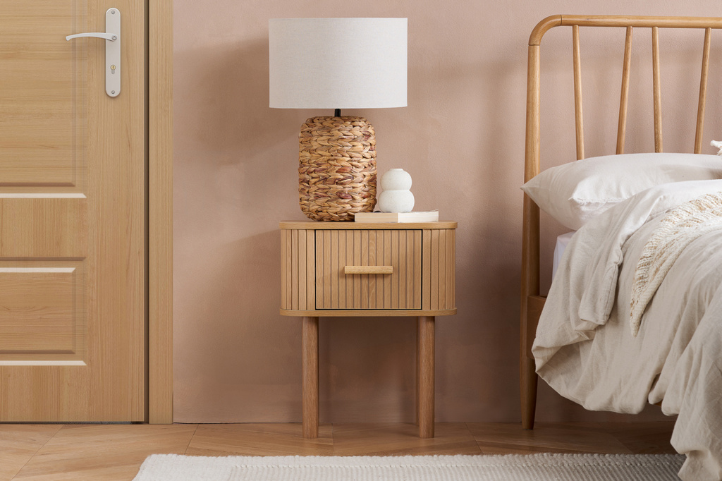 Axel 1 Drawer Fluted Bedside Oak by Birlea | Style Our Home