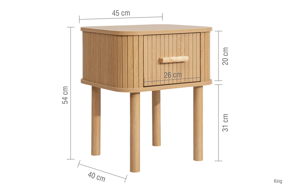 Axel 1 Drawer Fluted Bedside Oak by Birlea | Style Our Home