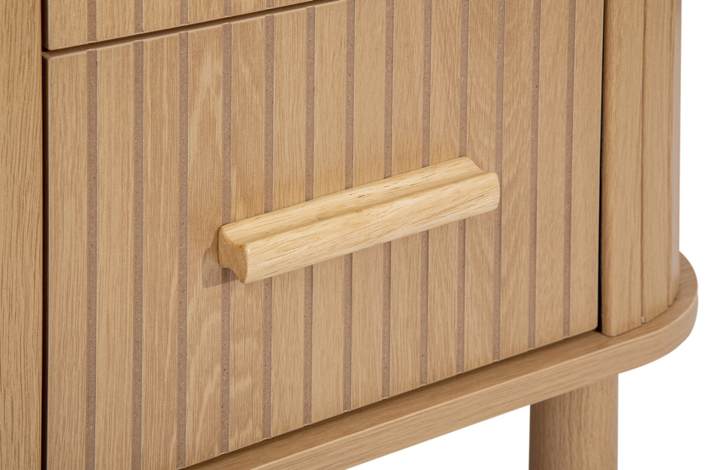 Axel 2 Drawer Fluted Bedside Oak by Birlea | Style Our Home