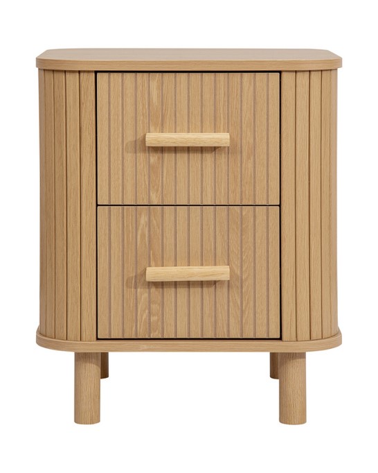 Axel 2 Drawer Fluted Bedside Oak by Birlea | Style Our Home