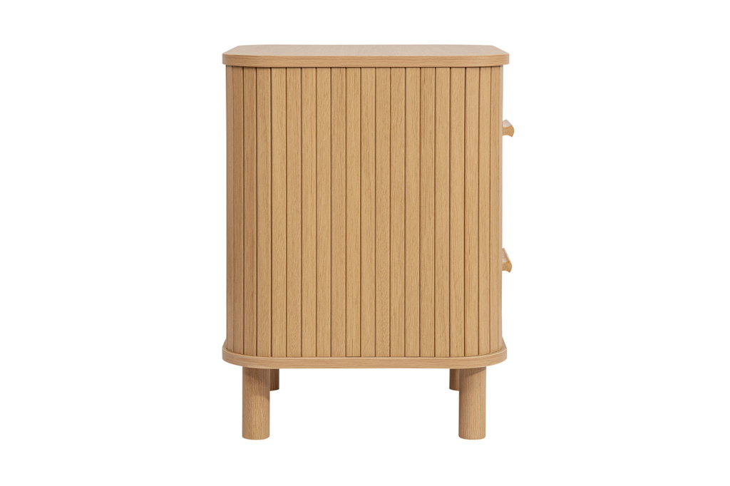 Axel 2 Drawer Fluted Bedside Oak by Birlea | Style Our Home
