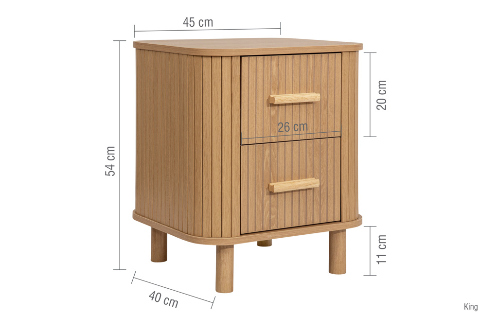 Axel 2 Drawer Fluted Bedside Oak by Birlea | Style Our Home