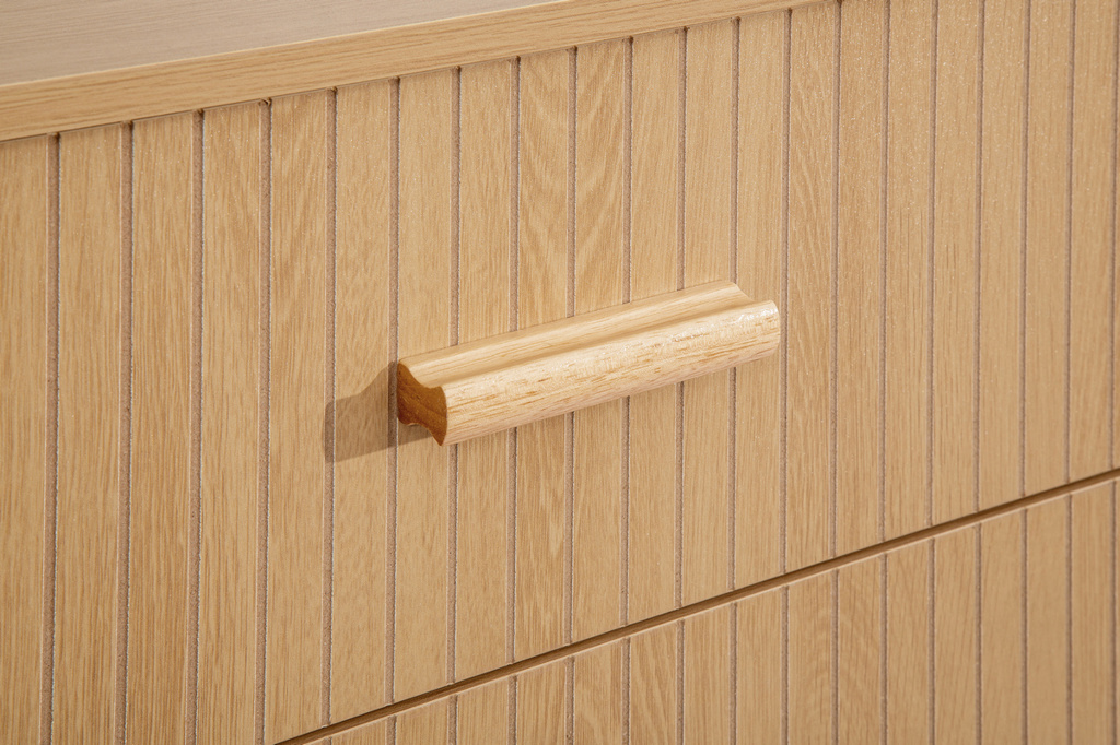 Axel 6 Drawer Fluted Chest Oak by Birlea | Style Our Home