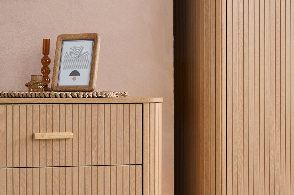 Axel 6 Drawer Fluted Chest Oak by Birlea | Style Our Home