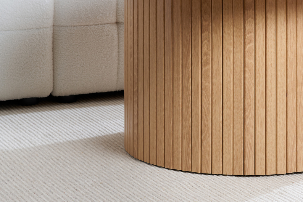 Axel Round Fluted Coffee Table Oak by Birlea | Style Our Home