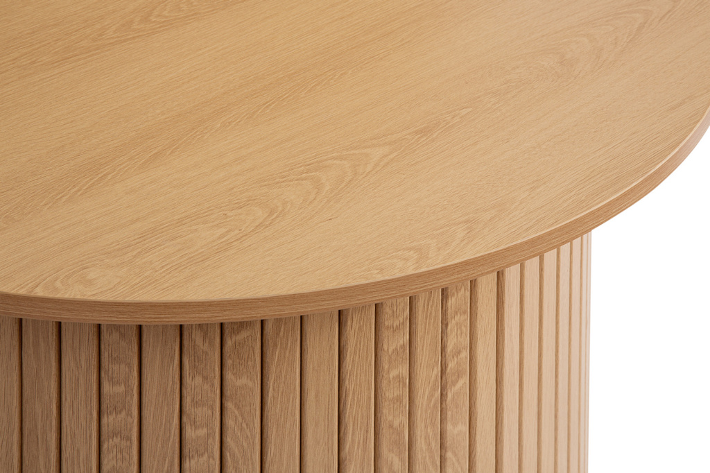 Axel Round Fluted Coffee Table Oak by Birlea | Style Our Home