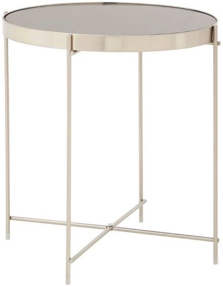 Axel Brushed Nickel Low Side Table by Prestige | Style Our Home