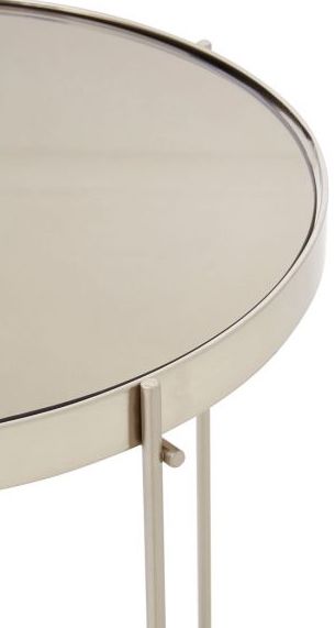 Brushed nickel store end table