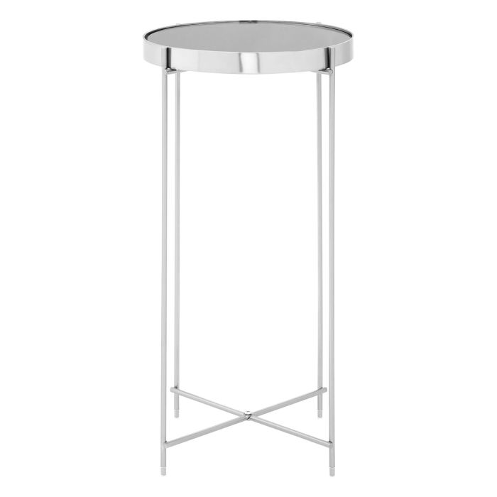 Axel Brushed Nickel Tall Side Table by Prestige |Style Our Home