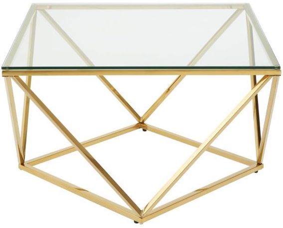Axel Gold Finish Twist Large End Table  by Prestige | Style Our Home