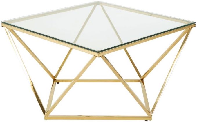 Axel Gold Finish Twist Large End Table  by Prestige | Style Our Home