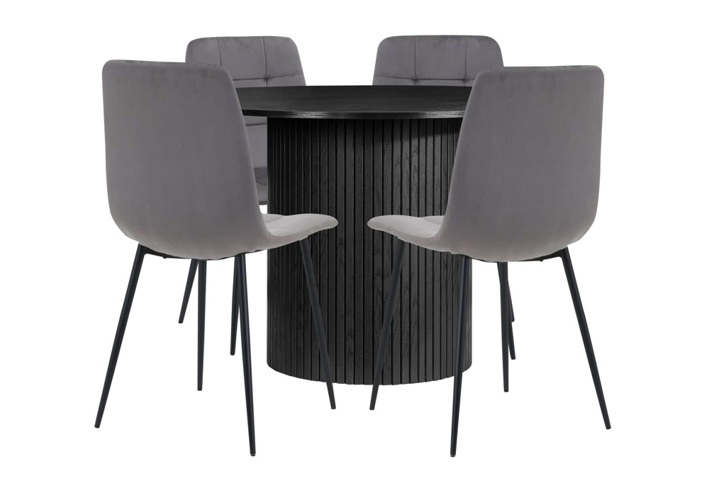Axel Round Fluted Dining Table Black by Birlea | Style Our Home