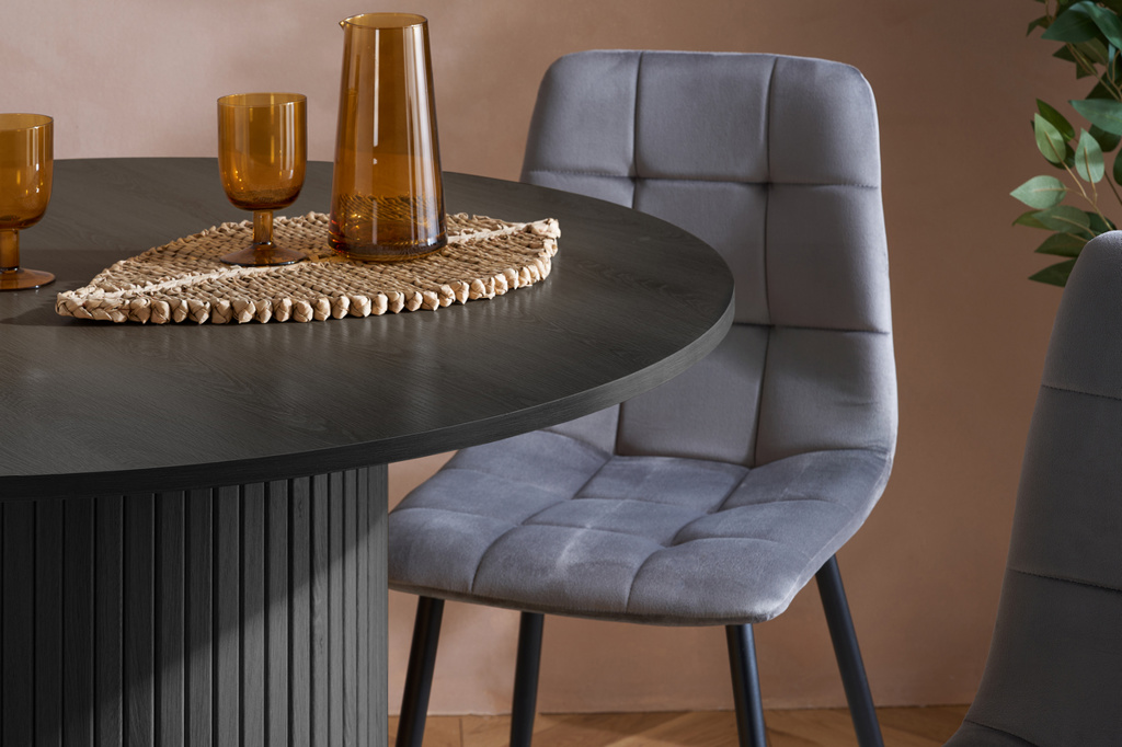 Axel Round Fluted Dining Table Black by Birlea | Style Our Home