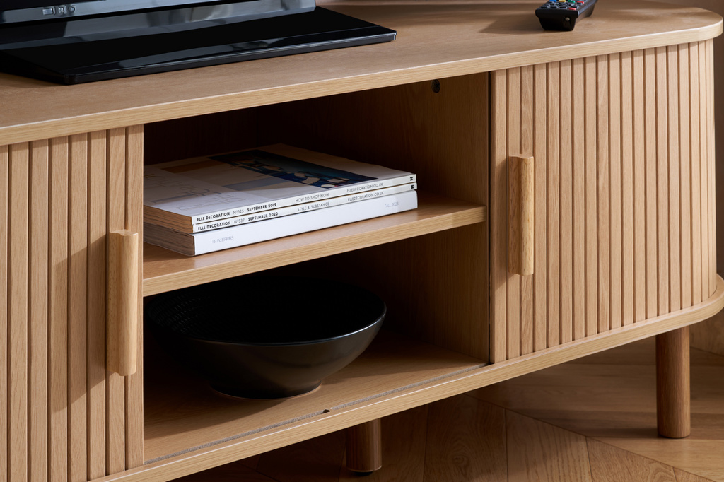 Axel Fluted Tv Unit Oak by Birlea | Style Our Home