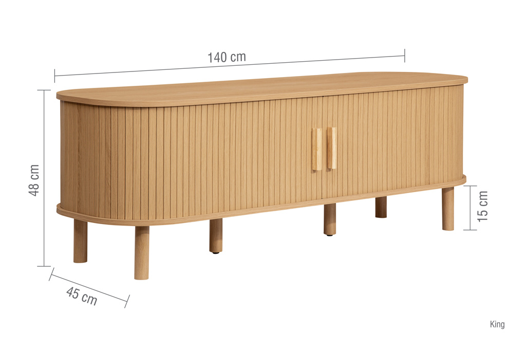 Axel Fluted Tv Unit Oak by Birlea | Style Our Home