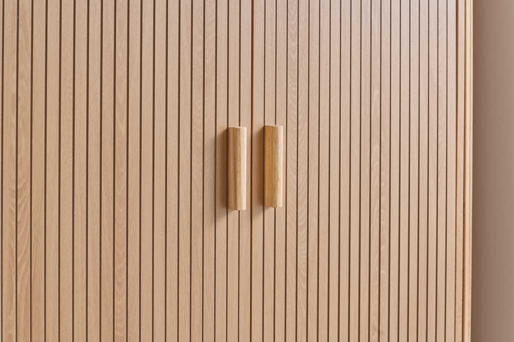 Axel 2 Door 1 Drawer Fluted Wardrobe Oak by Birlea | Style Our Home
