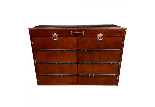 Handcrafted Leather & Brass Chest of Drawers - Cognac by Quirky Barn | Style Our Home