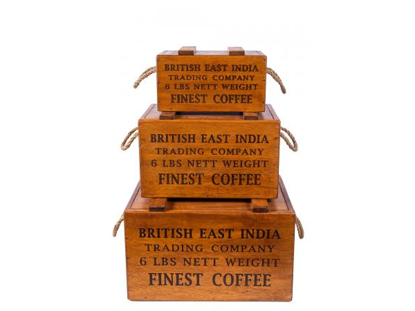Set of 3 Rustic Vintage Wooden Lidded Chest Boxes - India Co by Quirky Barn | Style Our Home
