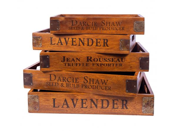 Set of 5 Vintage Wooden Serving Trays - Lavender by Quirky Barn | Style Our Home