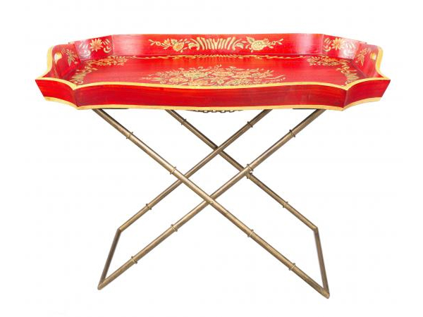 Red Floral Design Tray on Stand by Quirky Barn | Style Our Home