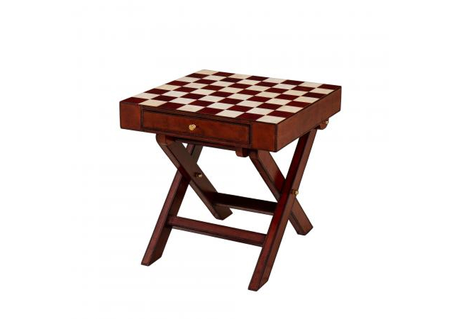 Handcrafted Leather Chess Set With Table - Cognac by Quirky Barn | Style Our Home