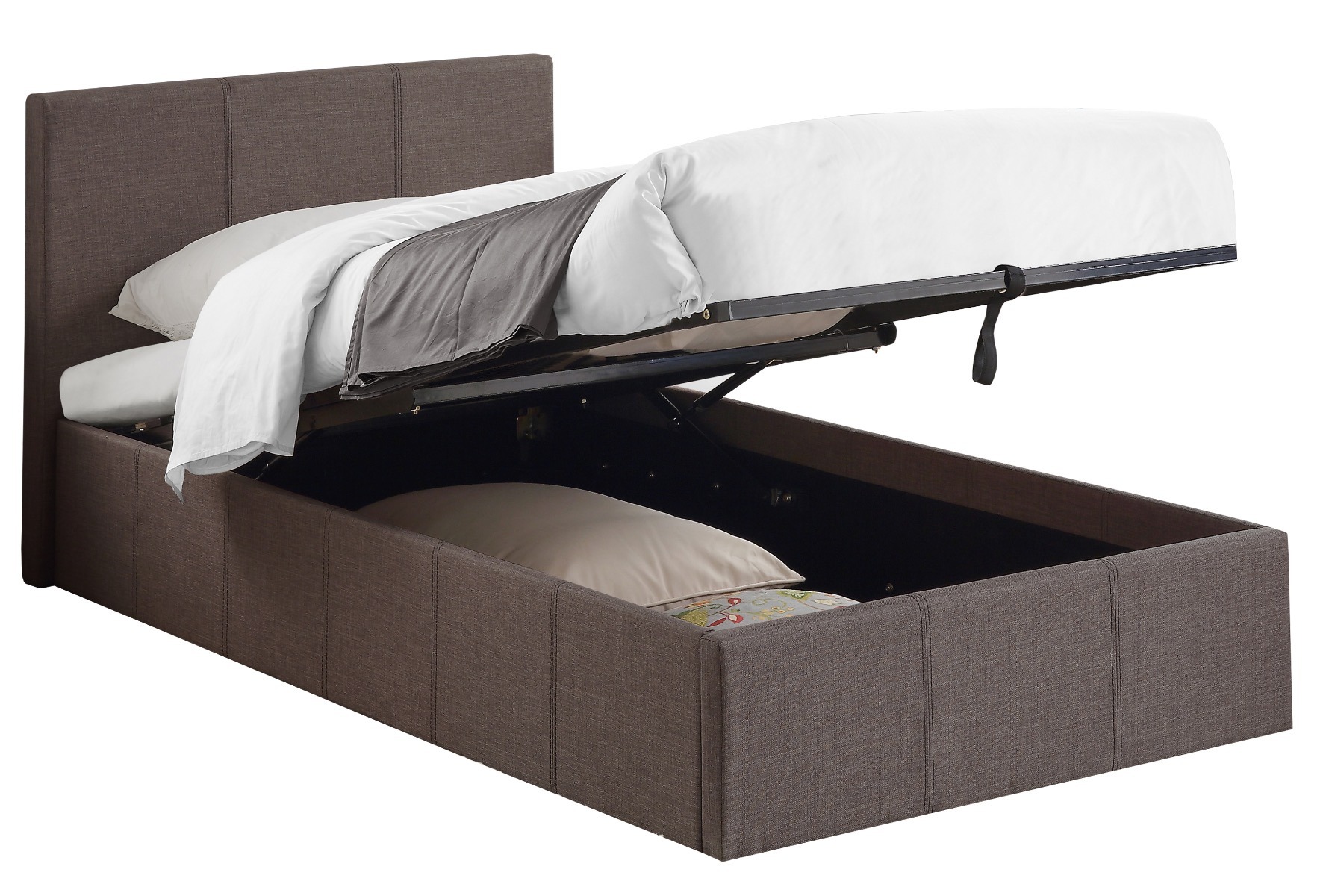 Berlin Brown Single Ottoman Bed