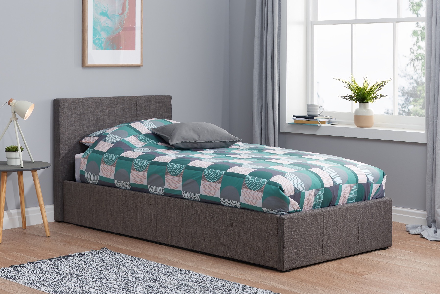 Berlin Brown Single Ottoman Bed