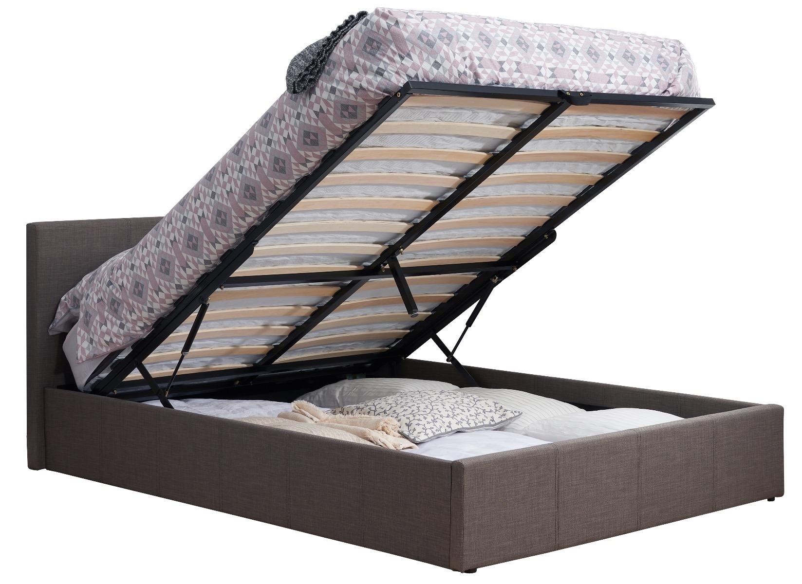 Berlin Grey King Ottoman Bed