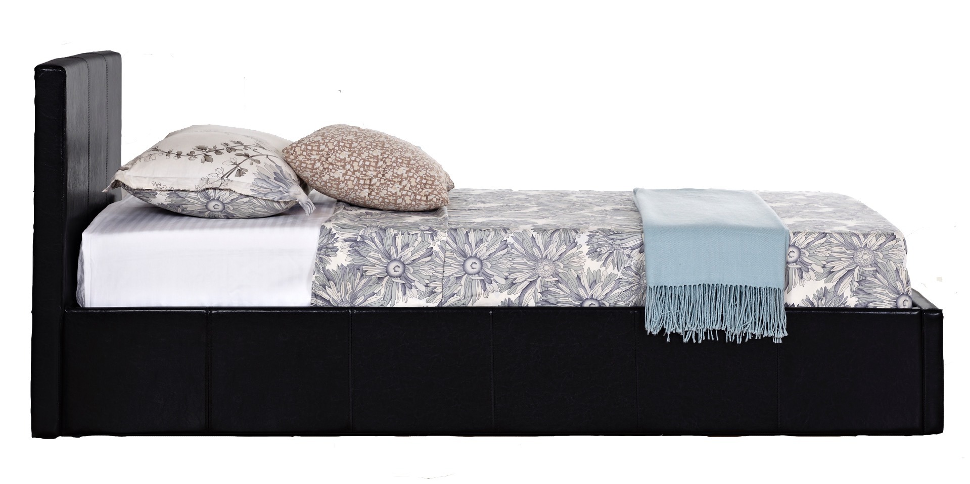 Berlin Black Single Ottoman Bed