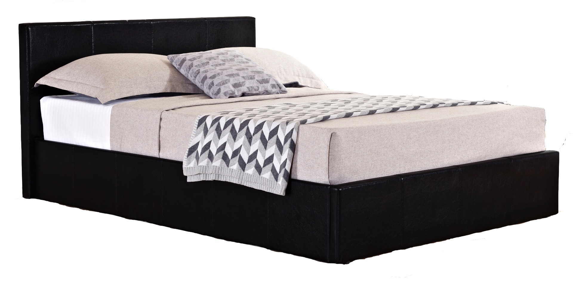 Berlin Black Small Double Ottoman Bed