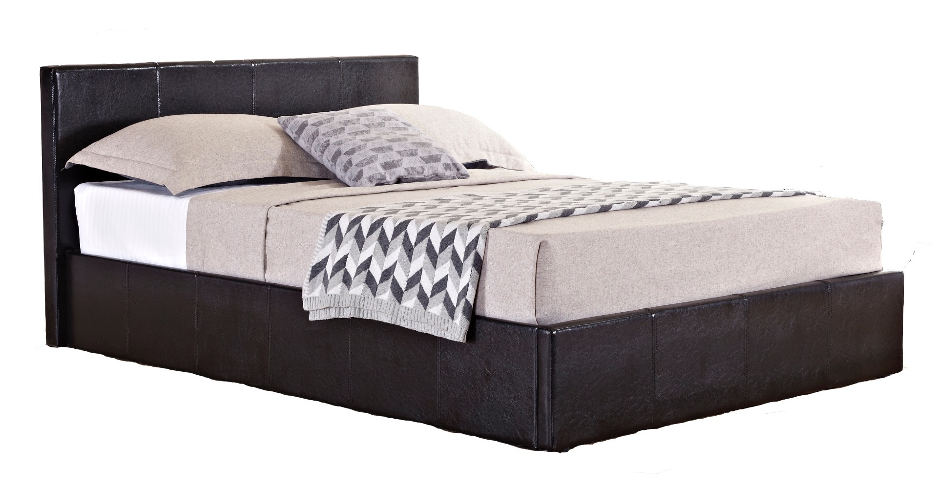 Berlin Brown Small Double Ottoman Bed