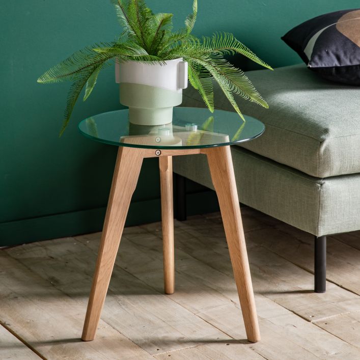 Blake Clear Round Side Table by Hudson Living| Style Our Home