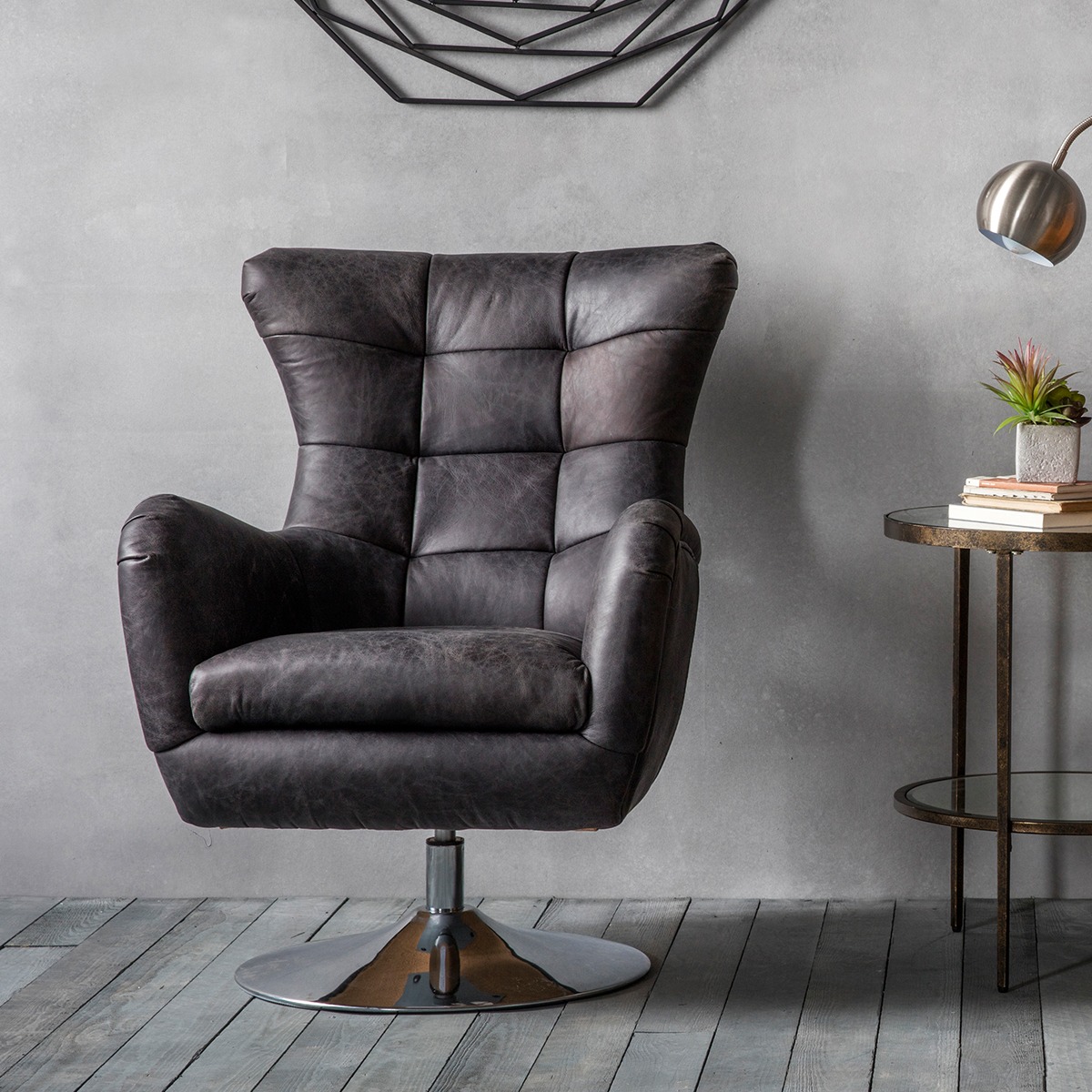 Bristol Swivel Chair - Antique Ebony - Style Our Home