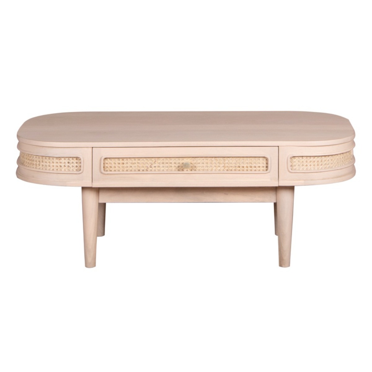 Clovelly Cane & Mango Wood 1 Drawer Coffee Table by Karvello Designs | Style Our Home