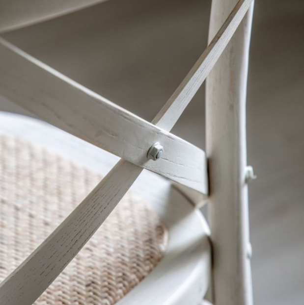 Café White Rattan Stool ( A Pair ) by Hudson Living | Style our Home 
