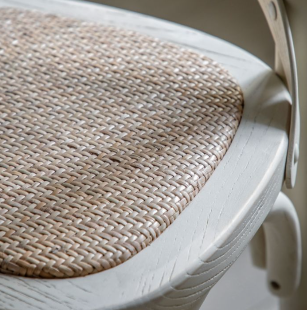 Café White Rattan Stool ( A Pair ) by Hudson Living | Style our Home 