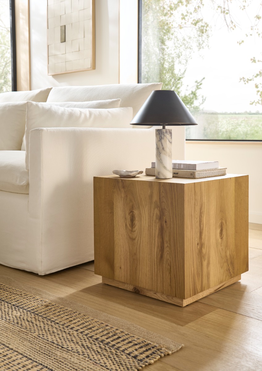Forma Oak Cube Lamp Table by Zephyr Home | Style Our Home