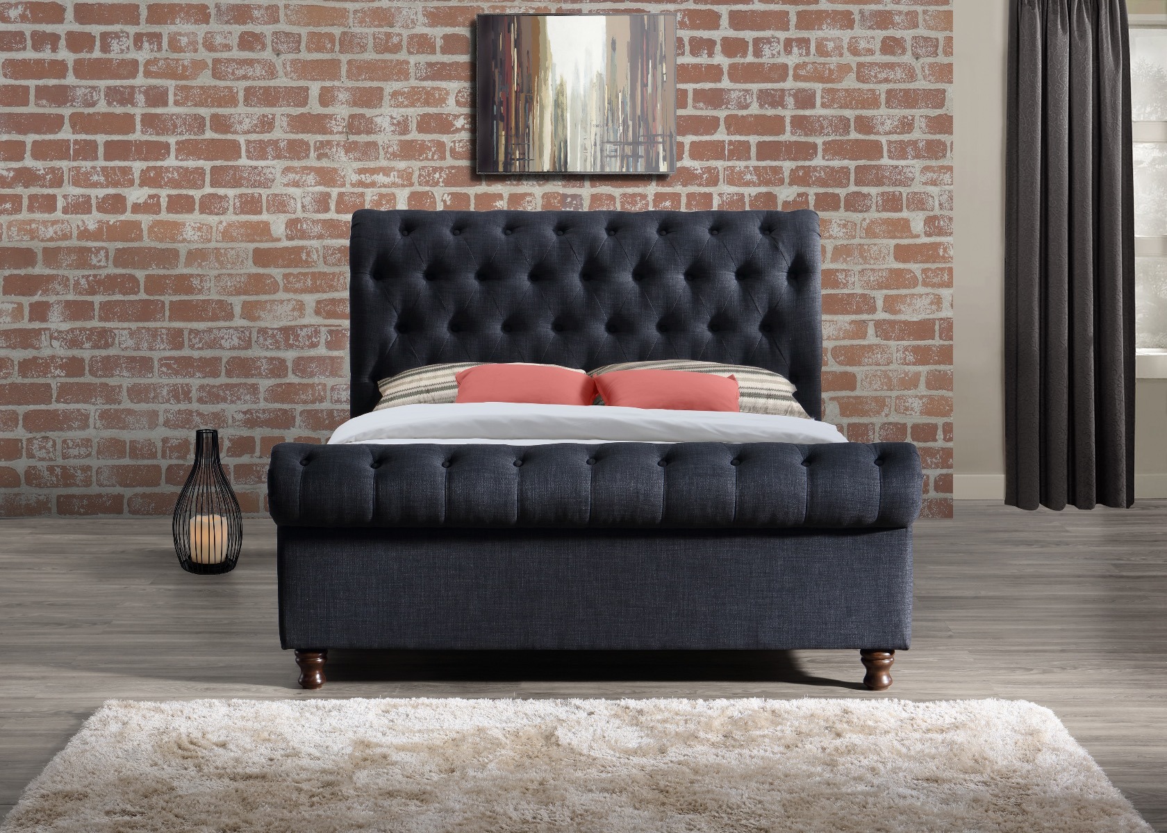 Castello Charcoal Super King Bed
