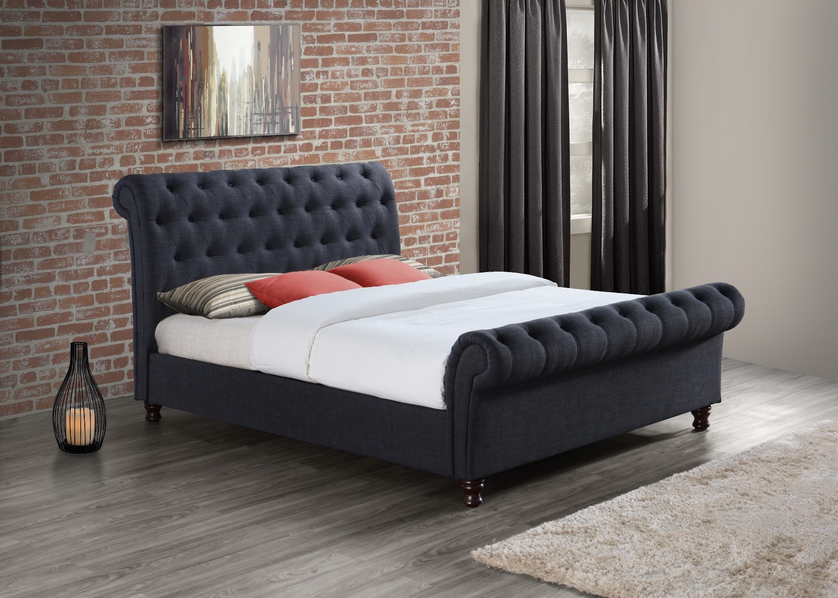 Castello Charcoal King Bed