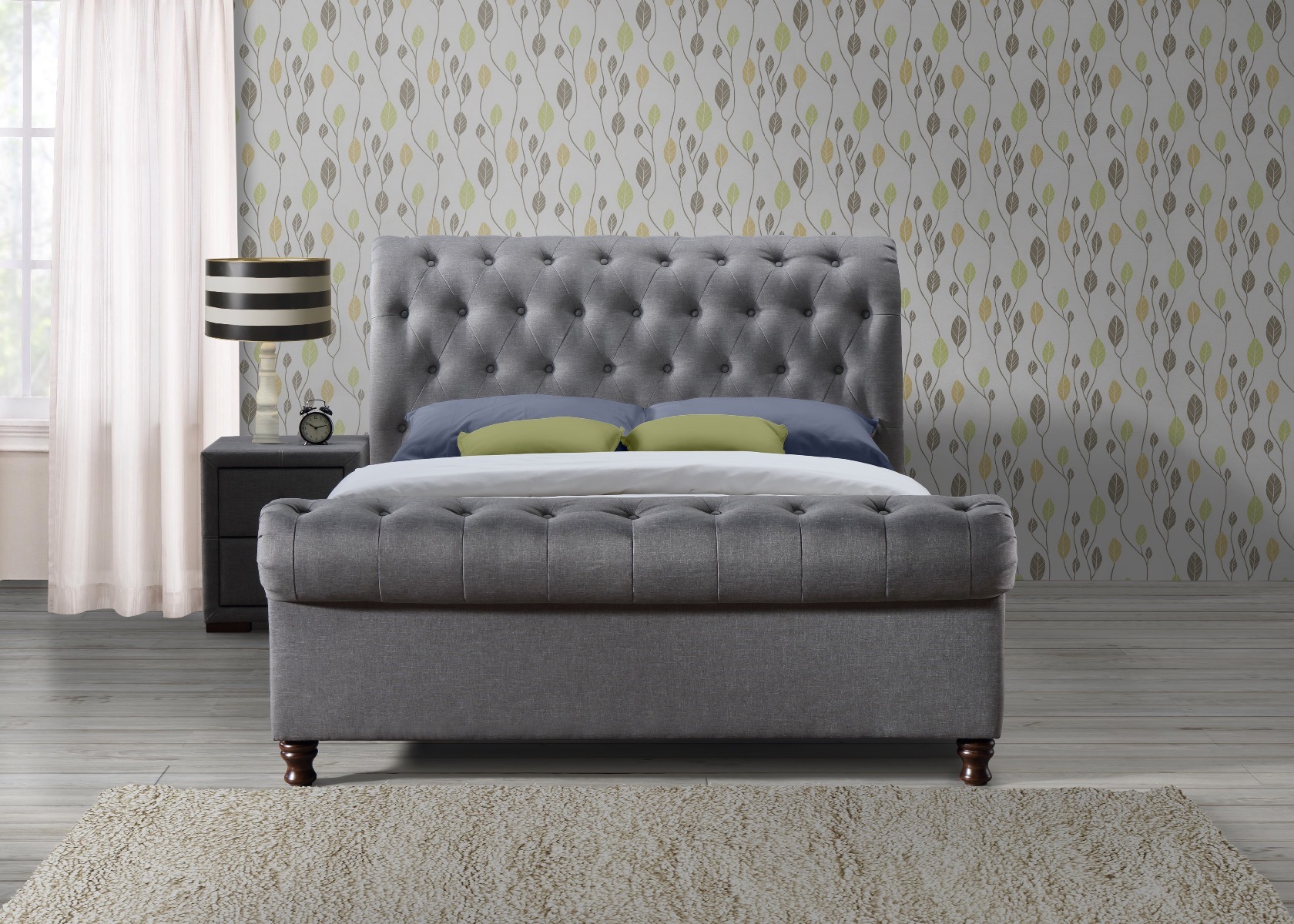 Castello Grey King Bed