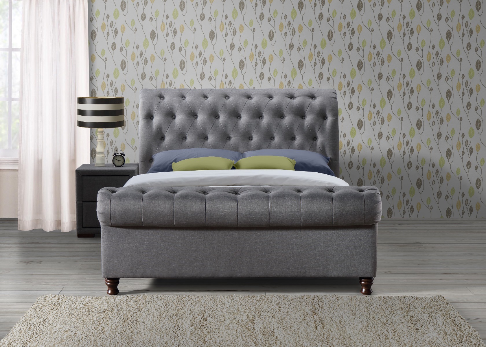 Castello Grey Double Bed