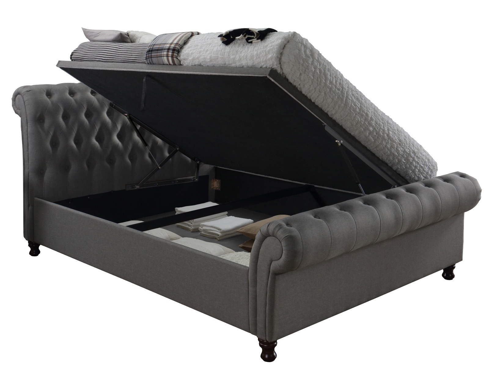 Castello Grey Super King Ottoman Bed