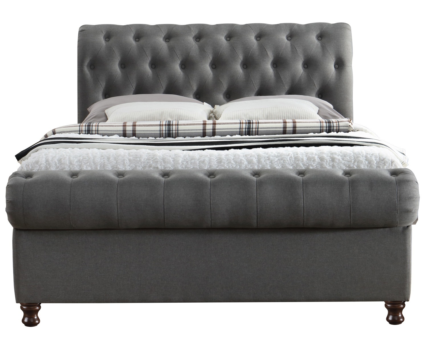 Castello Grey King Ottoman Bed