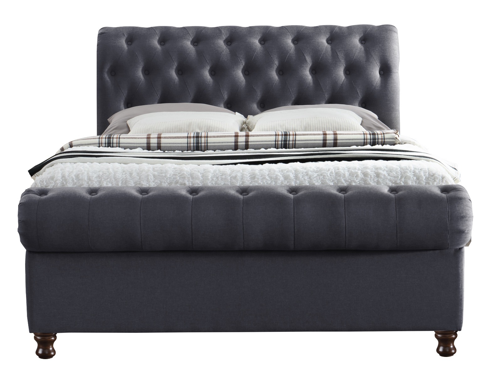 Castello Charcoal King Ottoman Bed