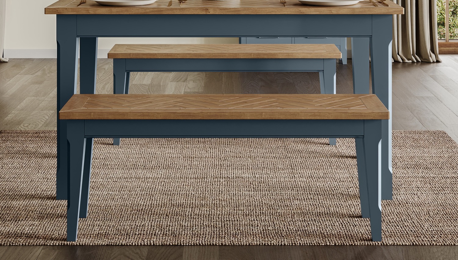 Signature Blue Dining Bench (130) by Baumhaus | Style Our Home